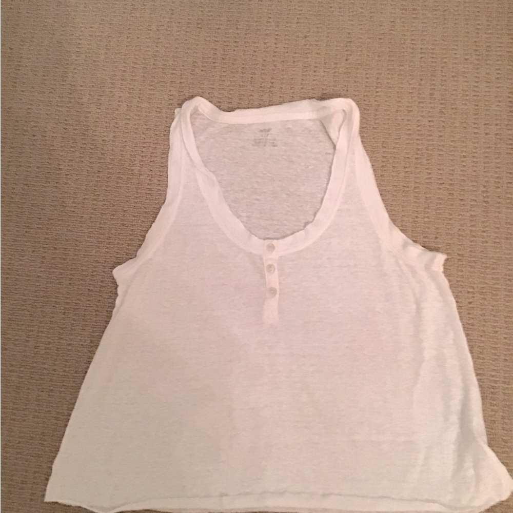Aerie White Flowy Tank Top